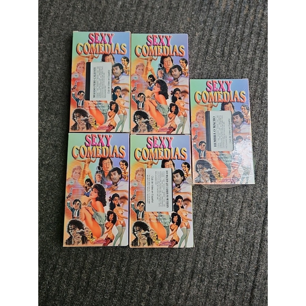 5 Sexy Comedias VHS Espanol Mexico‎ Various Titles 1990s 90s Vintage
